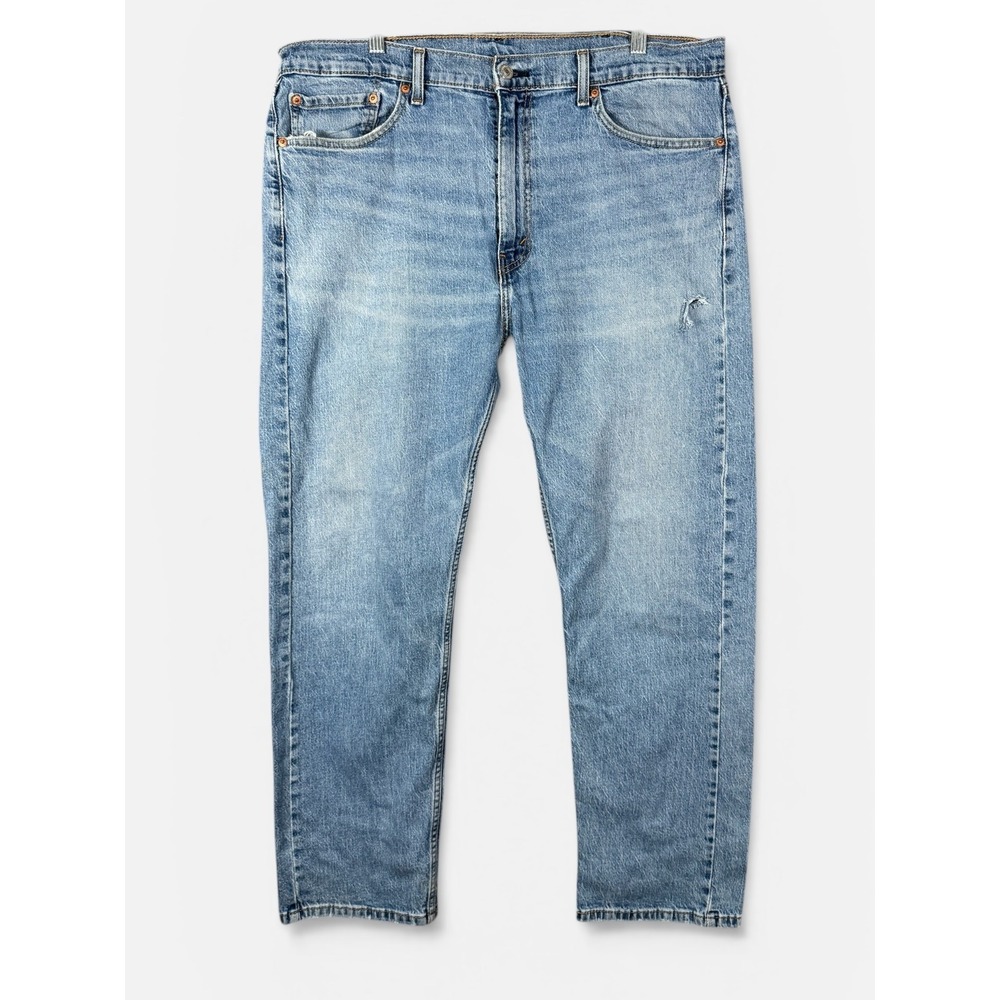 Levi's 505 Jeans Mens 38x30 Blue Straight Fit Stretch Light Wash Denim Jeans‎